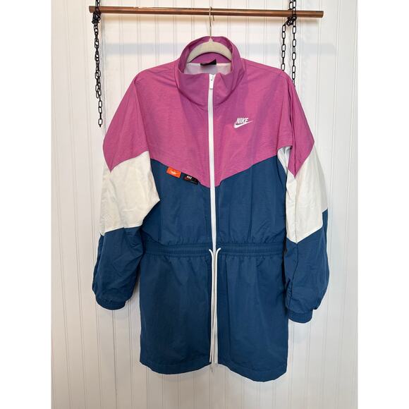Nike Women's Icon Clash Pink Teal White Track Jacket Windbreaker Full Zip Size S - Picture 2 of 8